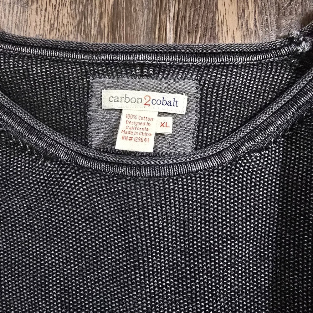 CARBON 2 COBALT Sweater Womens XL Gray Excellent Cotton Knit Pocket Raglan - Picture 6 of 7